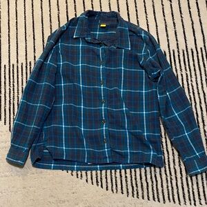 Blue & White Cabela’s Plaid Flannel